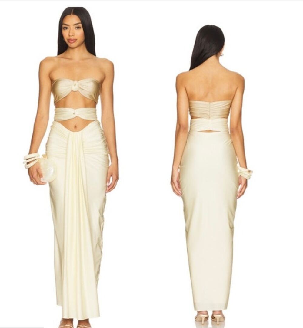 BAOBAB GISELLE DRESS IN MARBLE IVORY SIZE LARGE